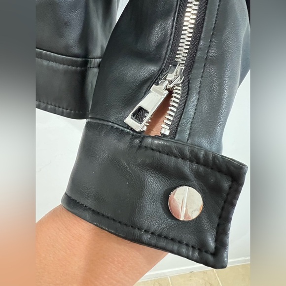 ZARA MAN Double Zipper Faux Leather Jacket Removable Hoodie - Picture 4 of 10